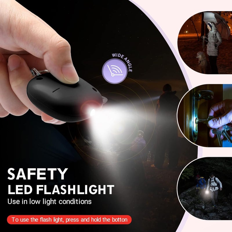 VIGOROAD Safe Sound Personal Alarm, 130 dB Loud Siren Song Emergency Security Alarm Keychain with LED Light, Personal Sound Safety Siren for Women, Men, Children, Elderly(Black) - Image 3